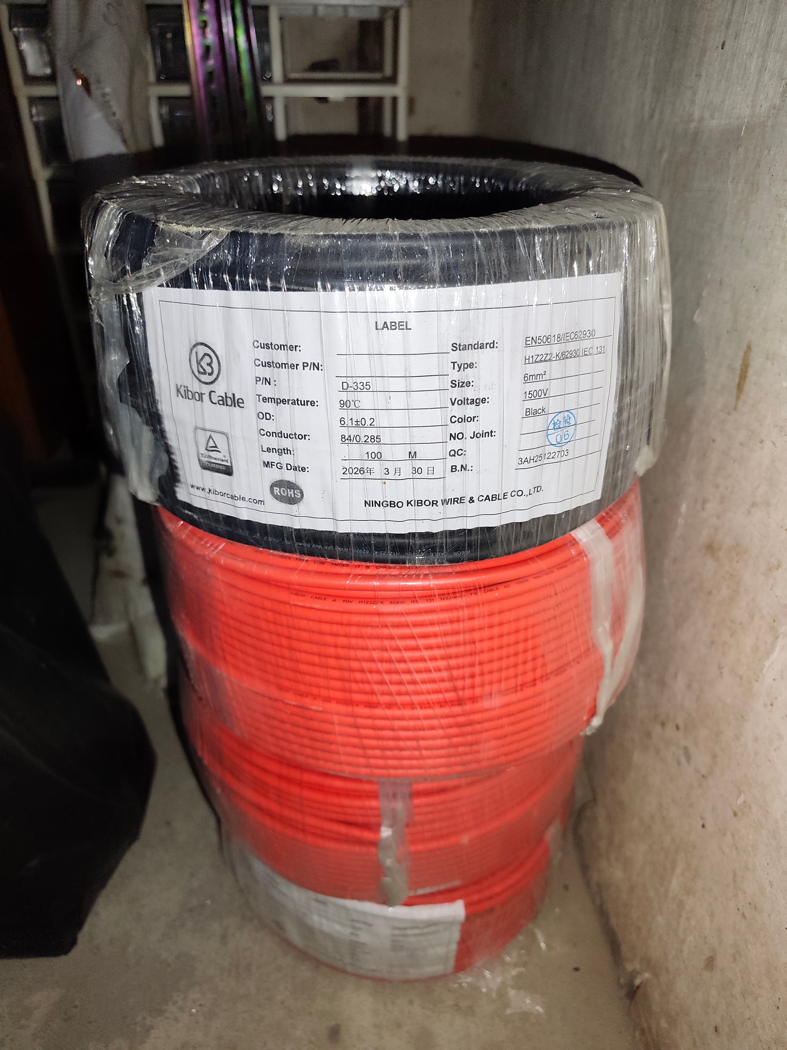 PV cables 1×6